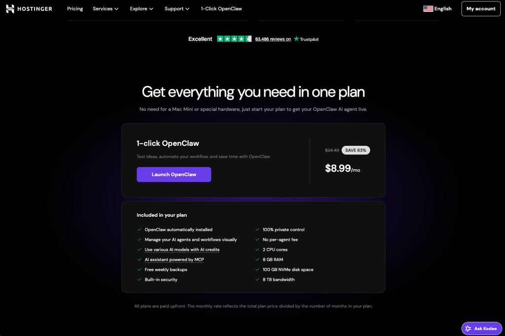 purchase hostinger openclaw