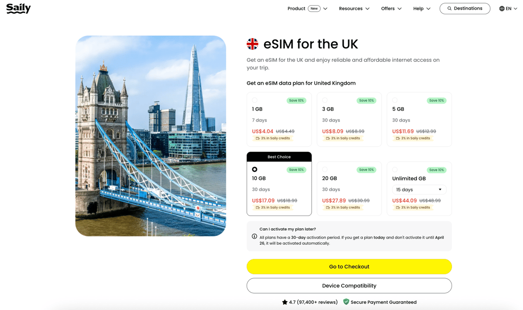 saily UK plans march 2026