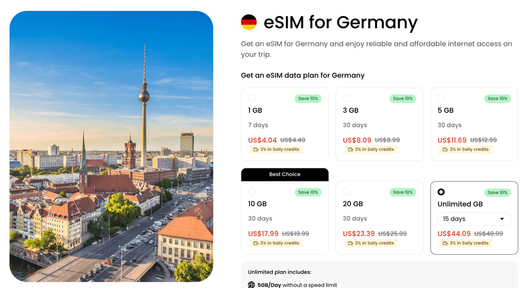 saily esim germany