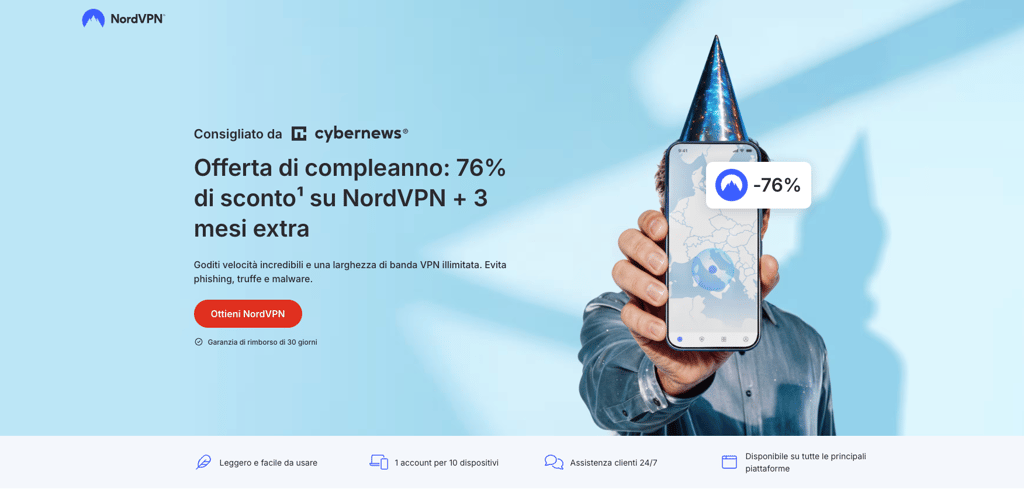 Vai sul sito di NordVPN