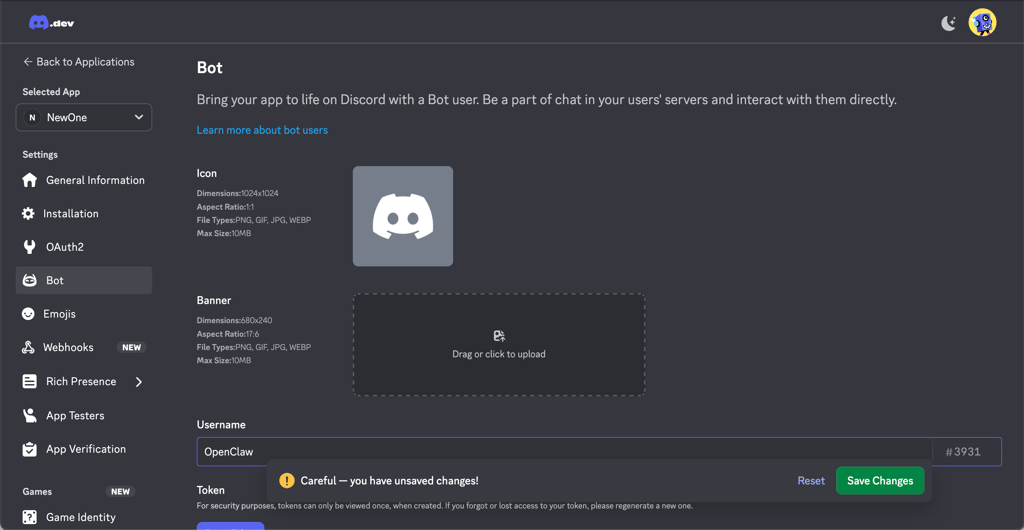 discord bot setup