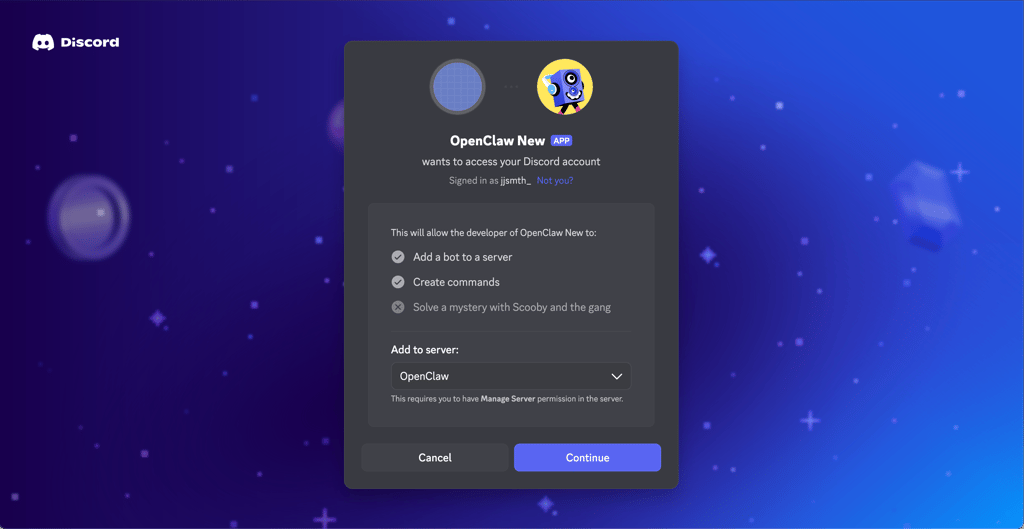 Discord bot authorization
