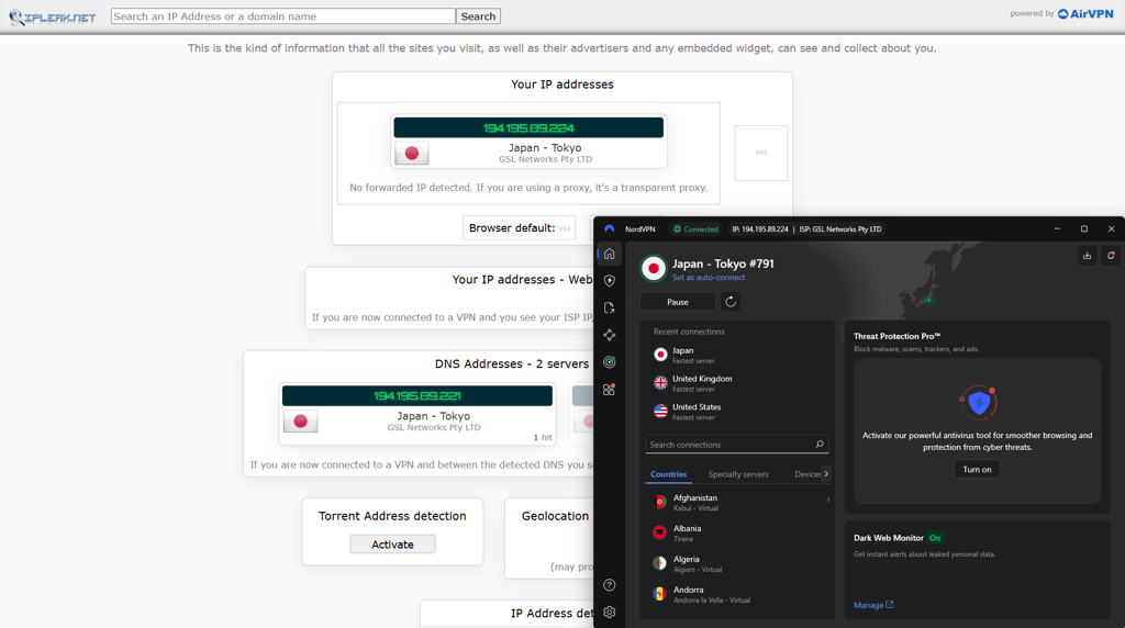 vpn leak test