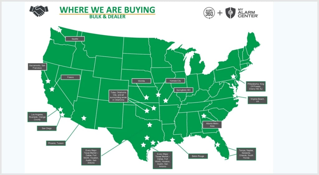 Alert 360 US locations map