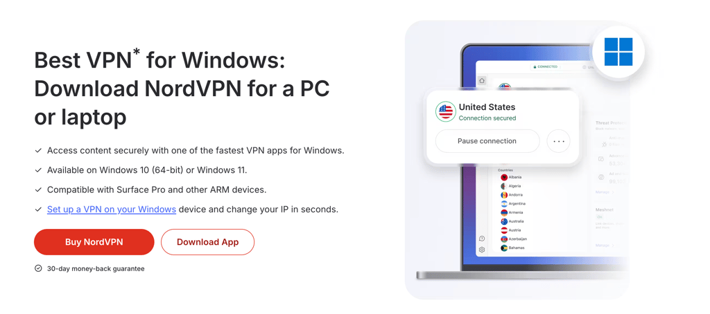 Download NordVPN from the official site