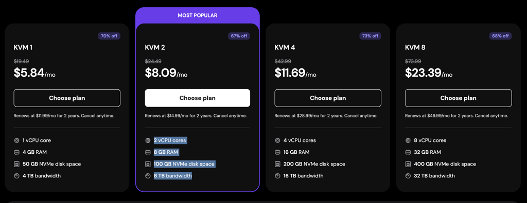 Hostinger pricing
