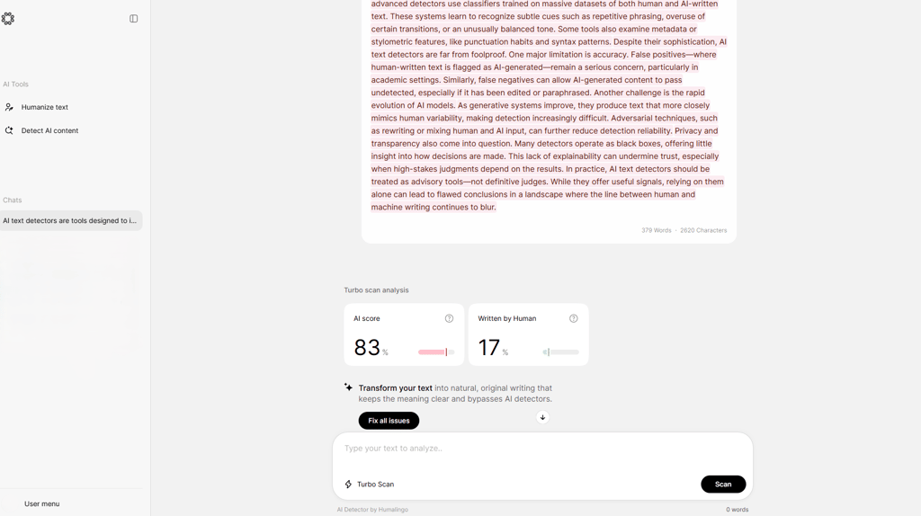 Humalingo ai generated text