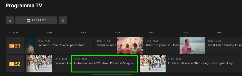 RSI, LA2, GP di Spagna MotoGP