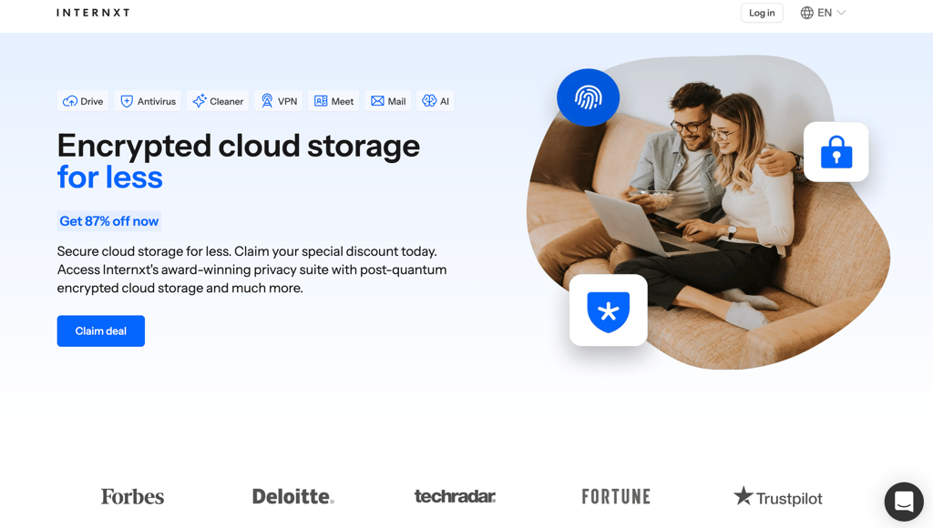 Internxt home page