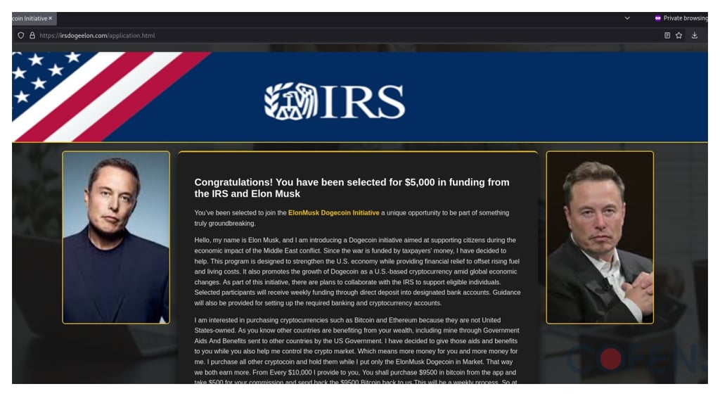 Musk IRS email page