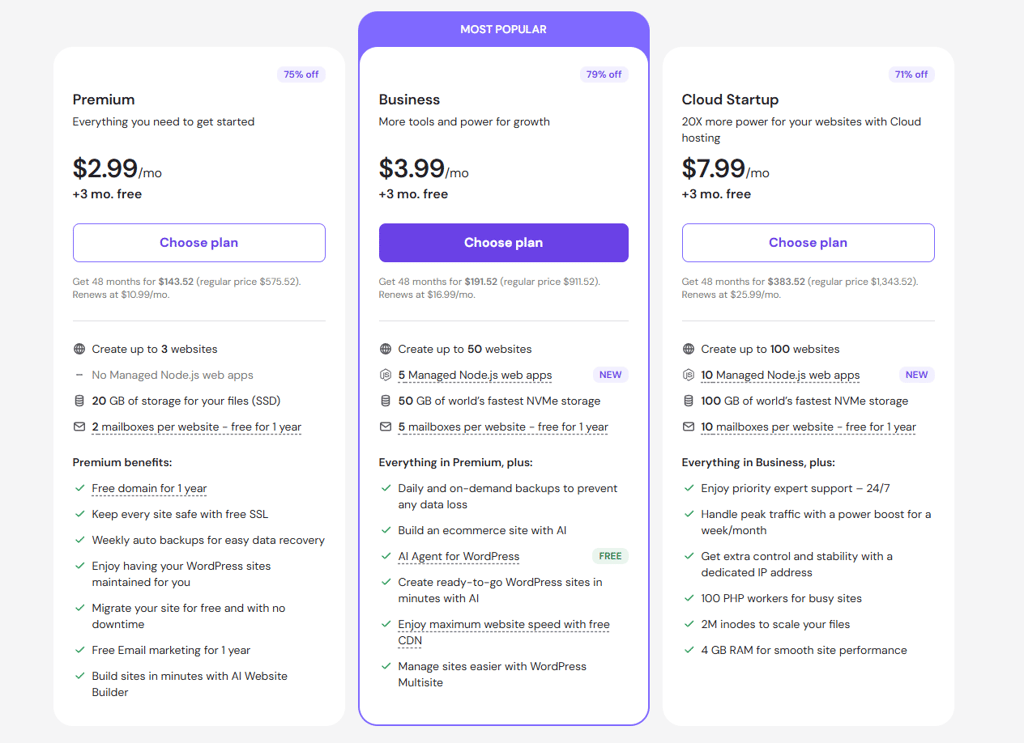 Hostinger prices