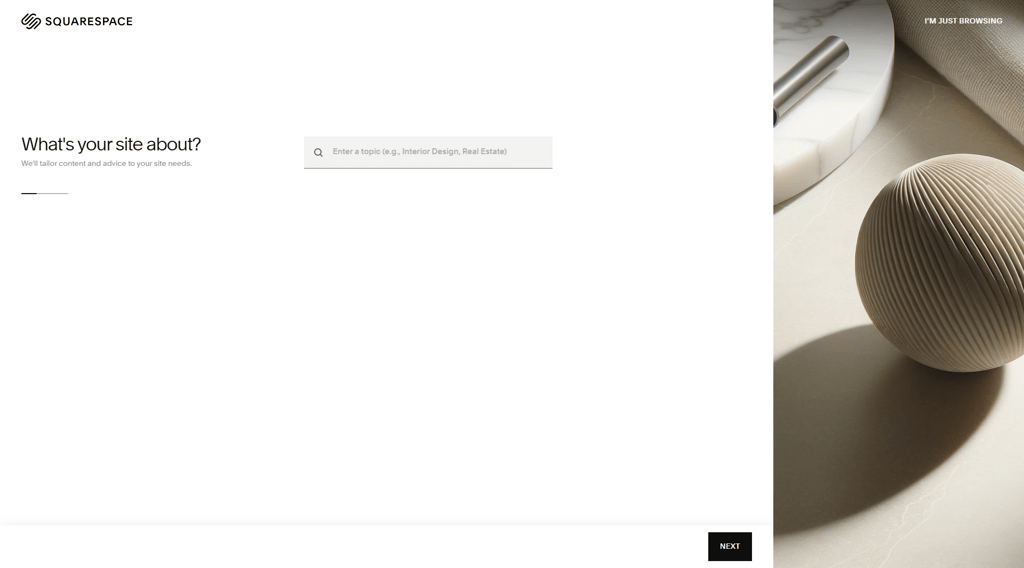 Squarespace website start