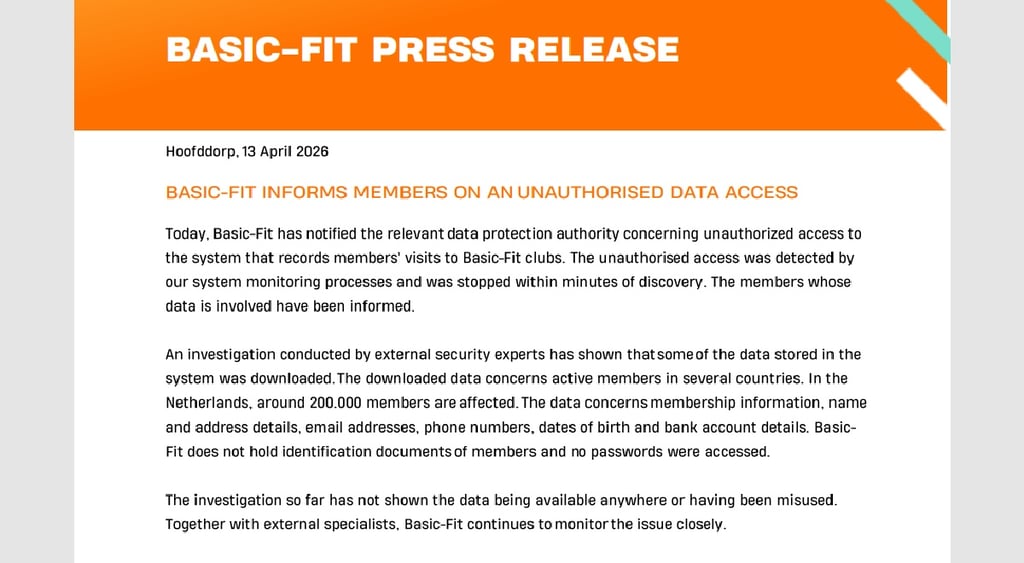 Basic-Fit breach notice