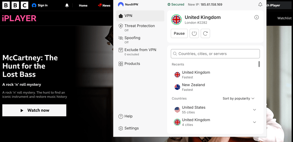 bbciplayer nordvpn laptop