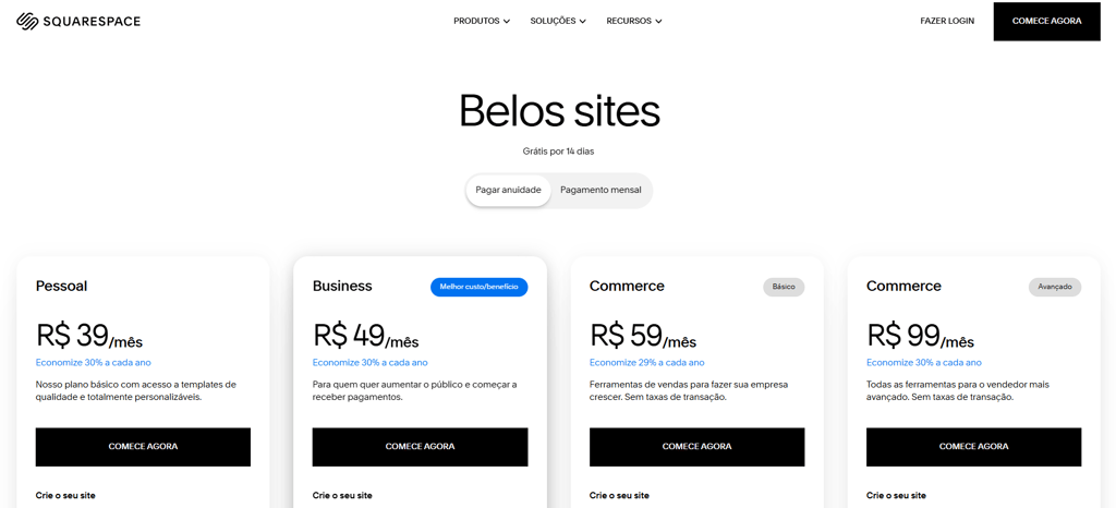 Squarespace pricing
