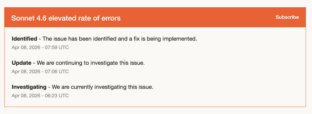 claude status outages