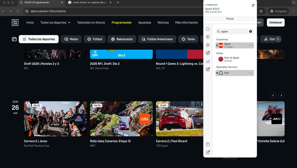 dazn spain server