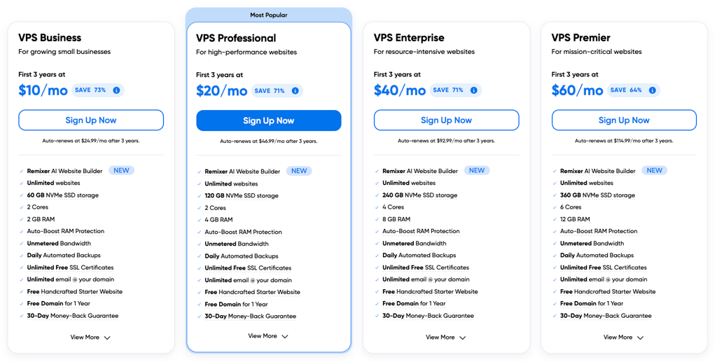 dreamhost vps pricing