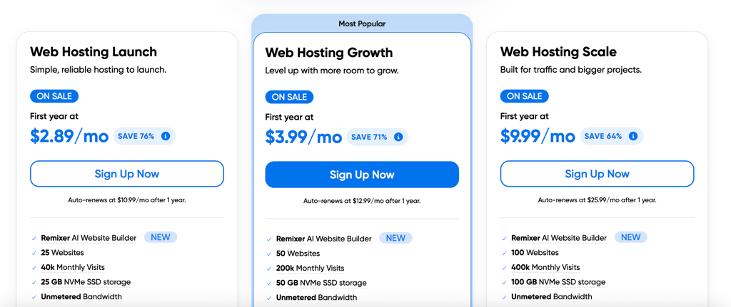 dreamhost web hosting pricing april 2026