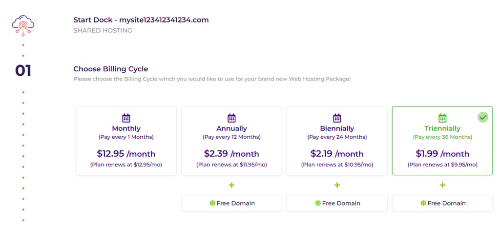 HostArmada billing cycle options