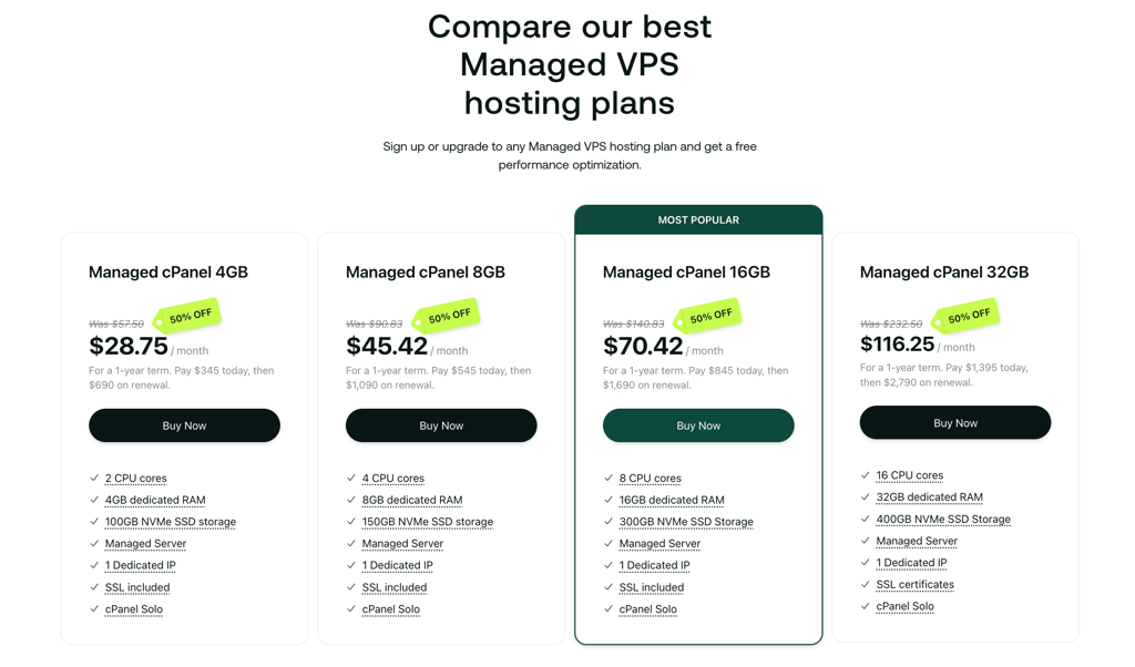 hostingcom cpanel vps price