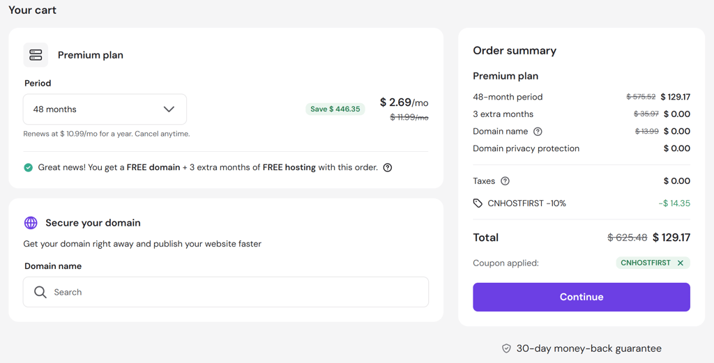 Hostinger first-time user discount, April 2026