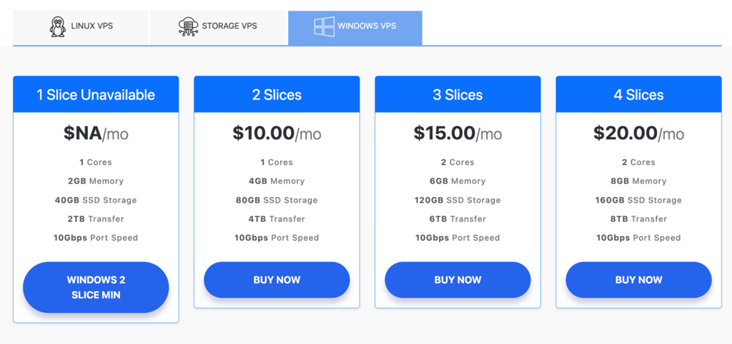 interserver windows vps price