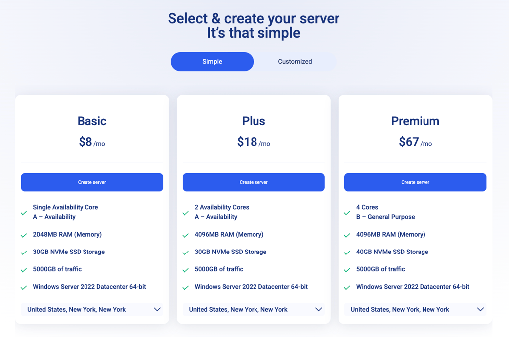kamatera windows pricing