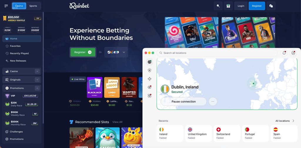 nordvpn rainbet uk