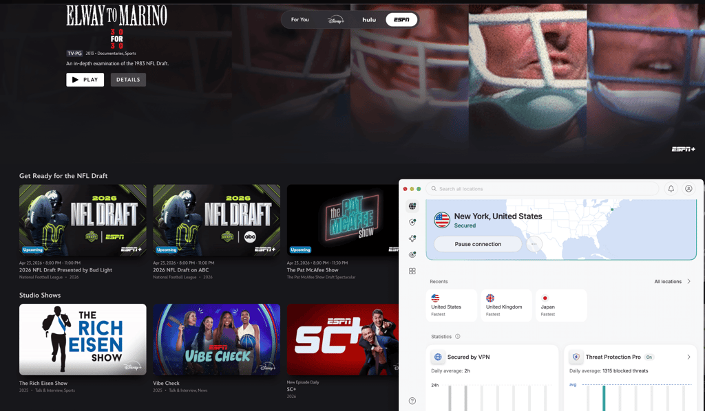 nordvpn us espn april 2026