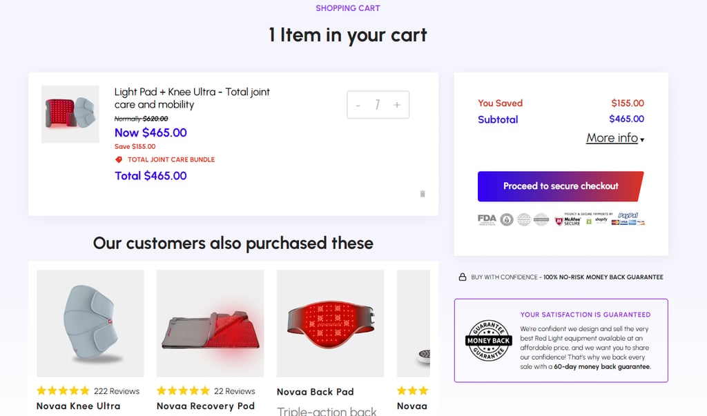 Novaalab shopping cart