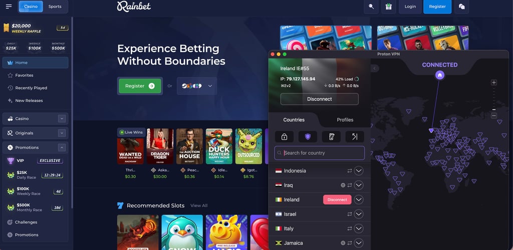 protonvpn rainbet uk