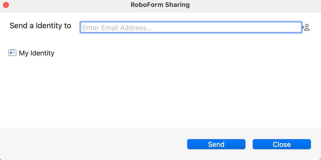 roboform password sharing interface
