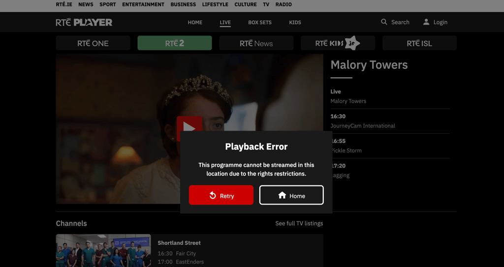 RTE error