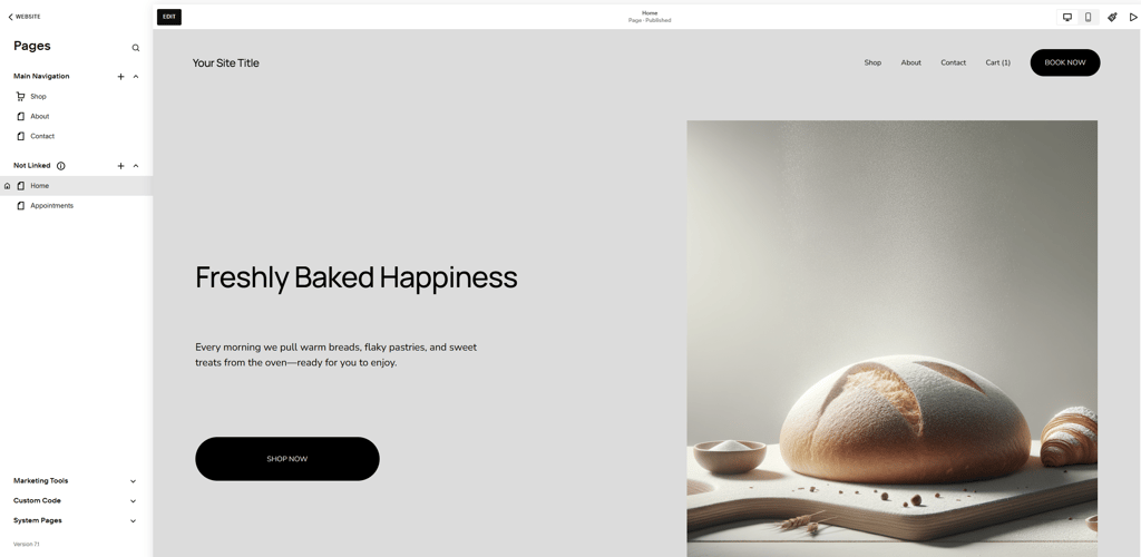 squarespace bakery testing
