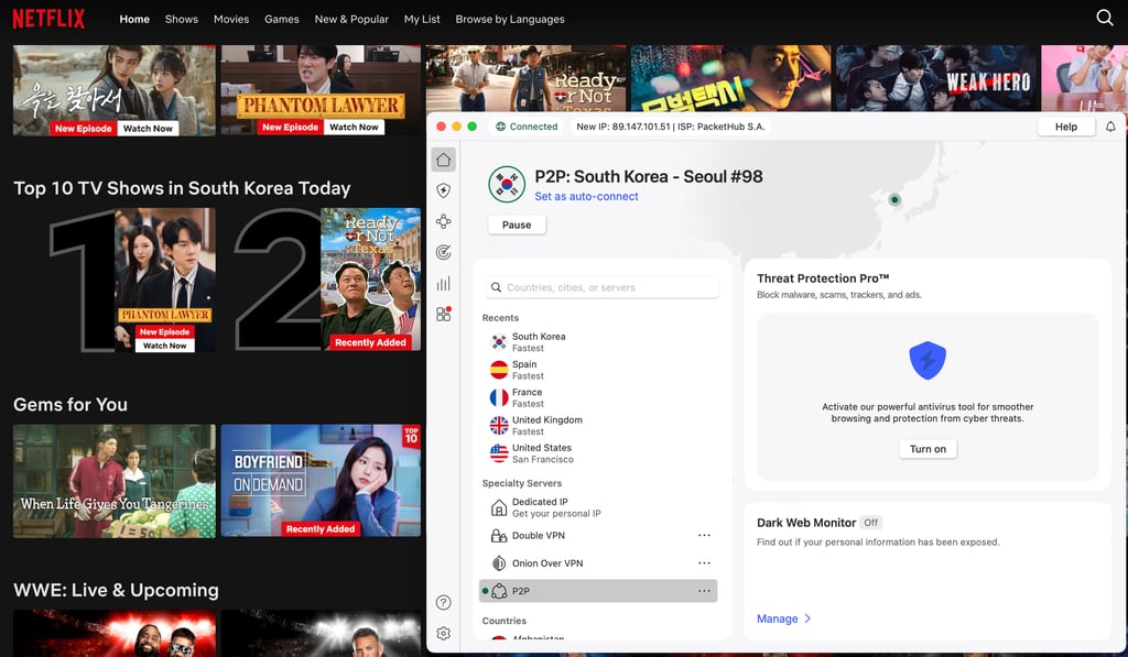Watching Korean TV with NordVPN