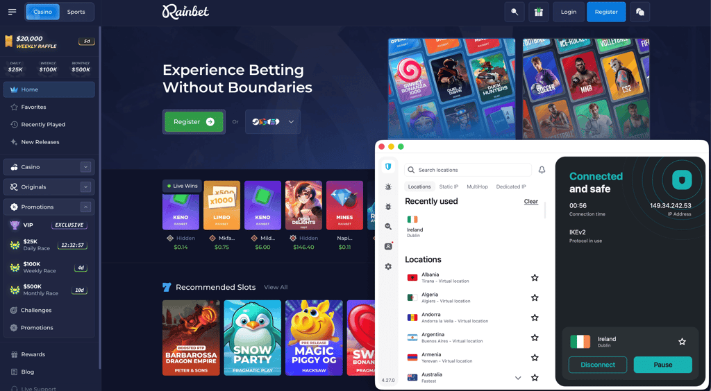 surfshark rainbet uk