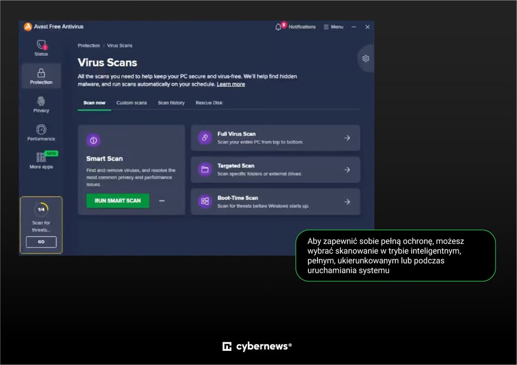 Avast Antivirus virus scan PL