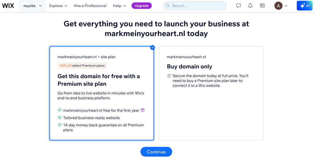 wix choose plan coupons