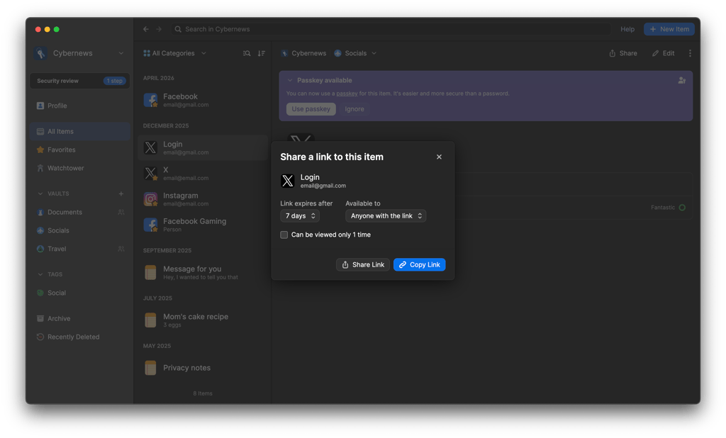 1password sharing