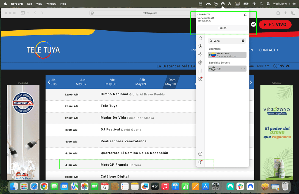 Acceso a TLT venezuela con nordvpn