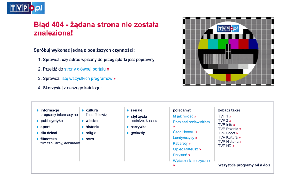 Error screen TVP