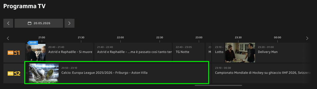 Europa League su RSI