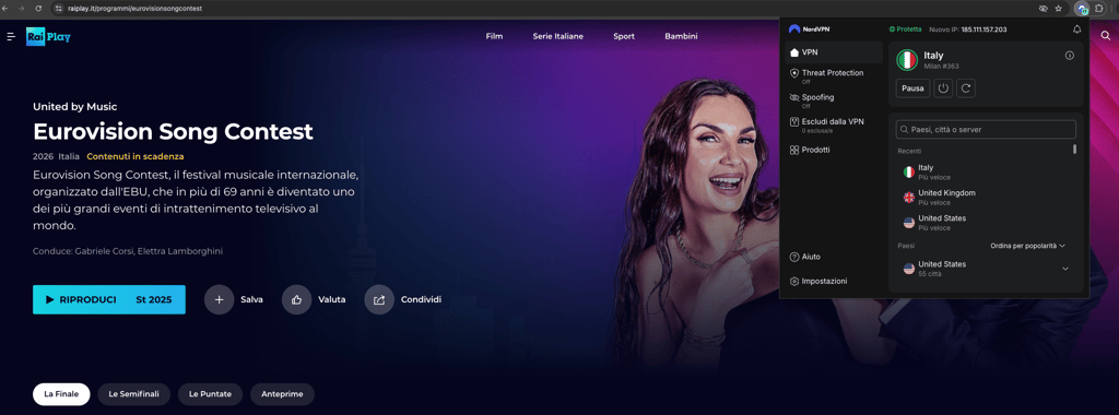 Eurovision 2026 su RaiPlay