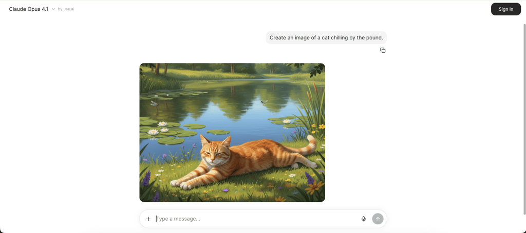 Generating an image on Claude