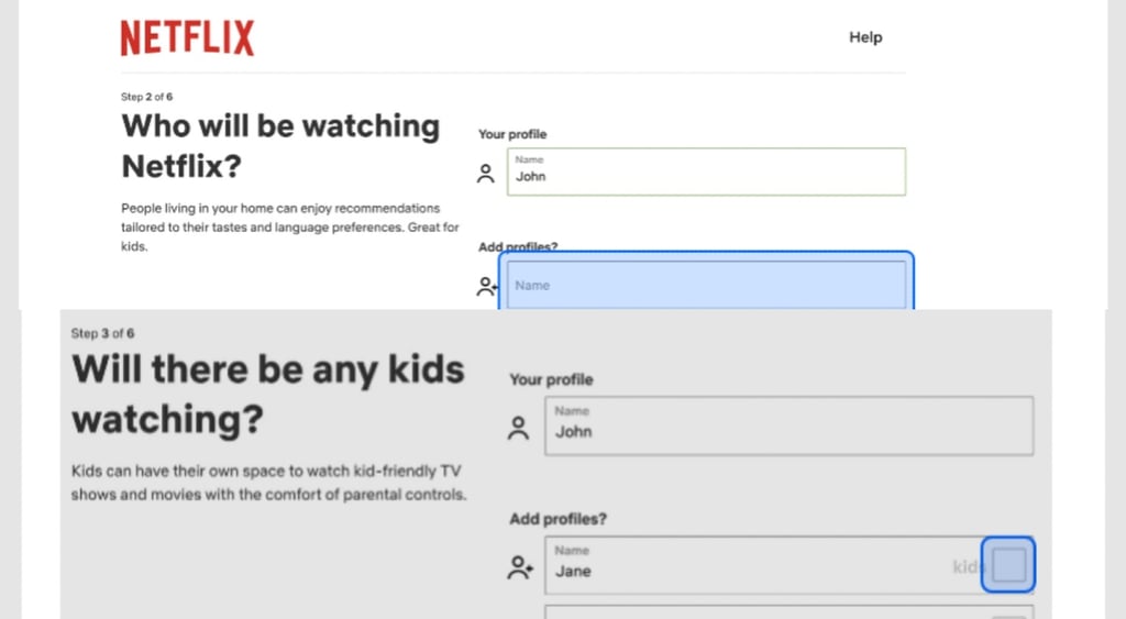 Netflix sign up data collection
