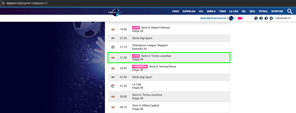 Torino vs Juventus su Digi Sport 2