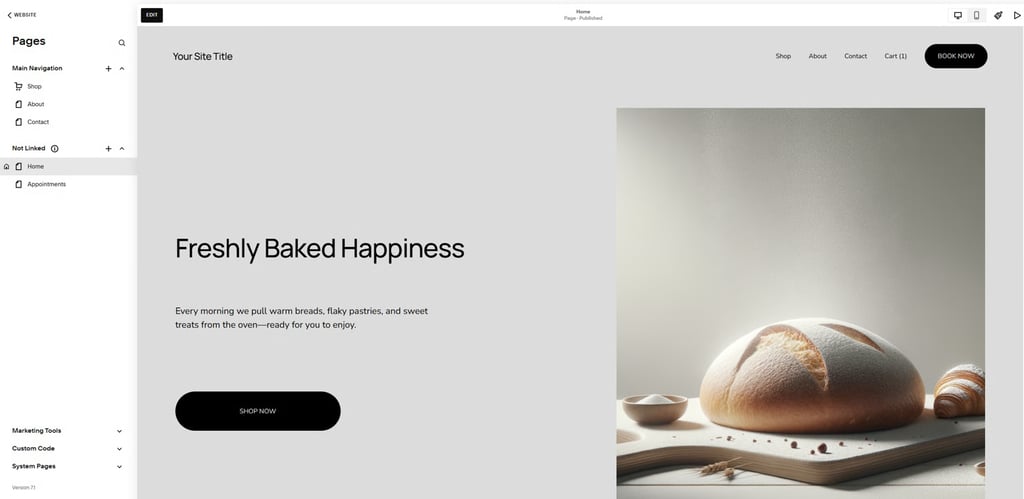 Squarespace interface new