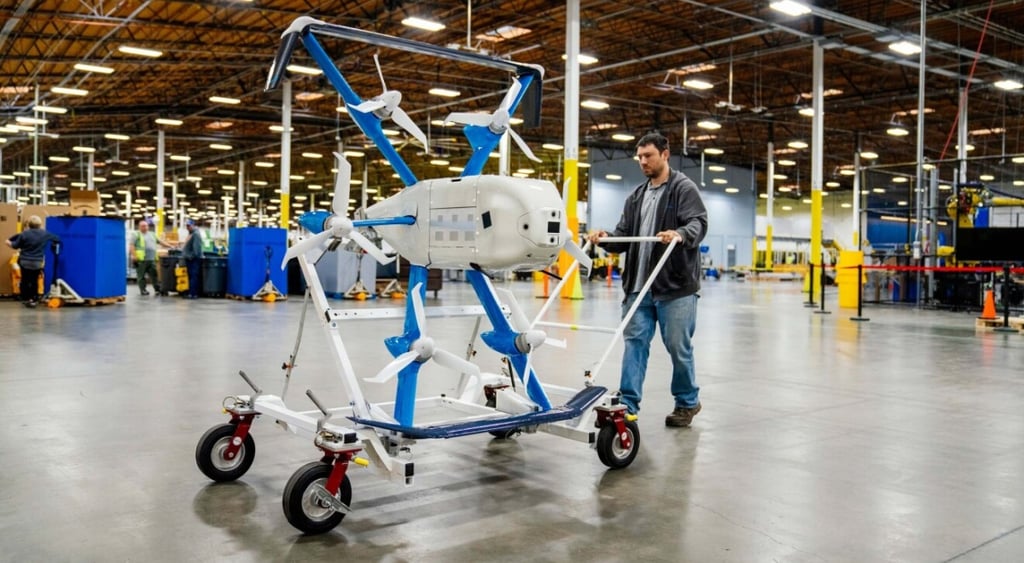 Amazon Prime Air drone in the facility
