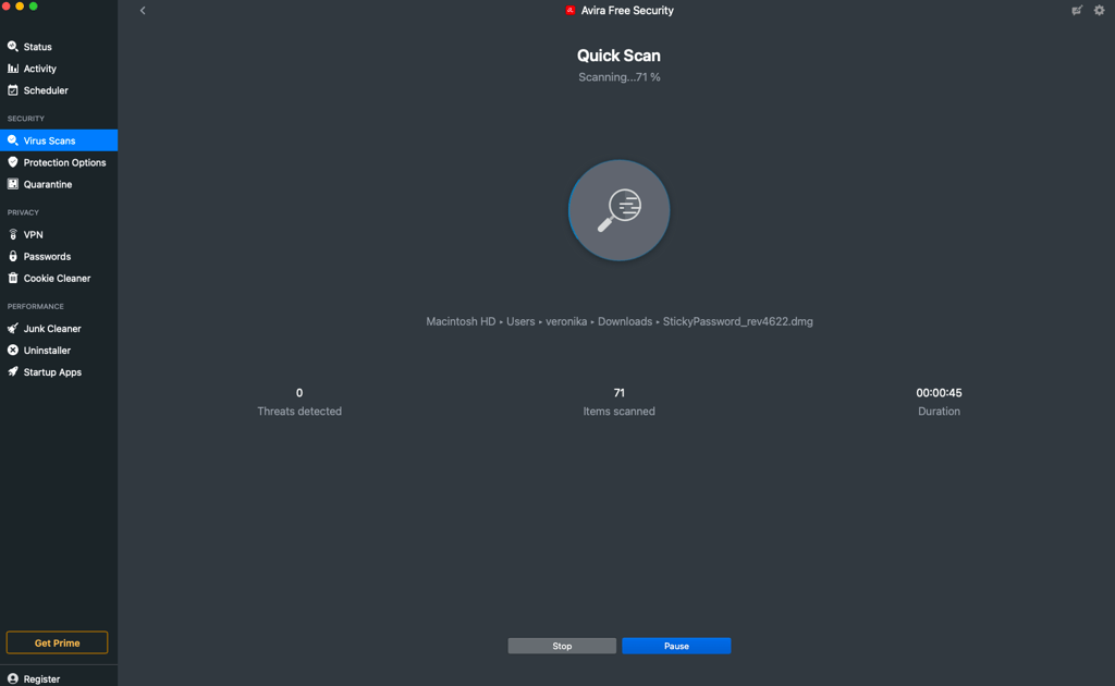 avira test screenshot